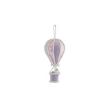 Medium Hot Air Balloon with Santa - Hanging Decoration - Pink / Lilac  (12cm)