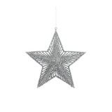 Glitter Star Hanging Decoration - Silver (20cm) Glitter Star Hanging Decoration - Silver (20cm)