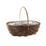 Oval Split Willow Basket Handle and Liner Natural (37cm) - Discontinued