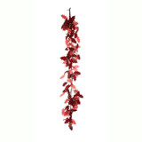 Holly Leaves Garland- Red & Gold (182cm)