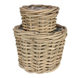 Natural Cane Cylinder Basket (Set of 2) Natural Cane Cylinder Basket (Set of 2)