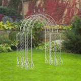 White 3 Section Lattice Arbour With Connecting Pieces (254cm) White 3 Section Lattice Arbour With Connecting Pieces (254cm)