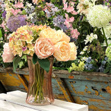 Pink Floraline Hand Tie Glass Vase