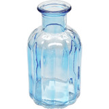 Blue Flora Bottle Glass Vase (10.5cm)