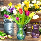 Blue Harper Fluted & Flared??Glass Vase (14cm) Blue Harper Fluted & Flared??Glass Vase (14cm)