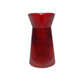 Red Tall Ribbed Sweetheart Glass Vase (26cm)