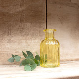 Yellow Flora Bottle Glass Vase (10.5cm)