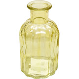Yellow Flora Bottle Glass Vase (10.5cm)