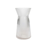 Clear Tall Ribbed Sweetheart Glass Vase (26cm) Clear Tall Ribbed Sweetheart Glass Vase (26cm)