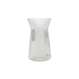 Clear Ribbed Sweetheart Glass Vase (20cm)