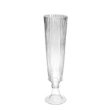 Clear Tall Ribbed Fluted Glass Vase (56cm)