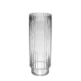 Clear Wide Ribbed Glass Vase (40cm)