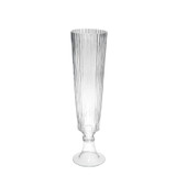 Clear Tall Ribbed Fluted Glass Vase (65cm) Clear Tall Ribbed Fluted Glass Vase (65cm)