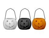 Halloween Pumpkin Tealight Holder with Handle (10cm) (Assorted Designs)