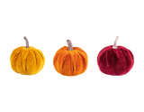 Halloween Mini Velvet Pumpkin Decorations (Pack of 3)