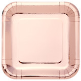 Metallic Rose Gold Square Plates (23cm) Metallic Rose Gold Square Plates (23cm)