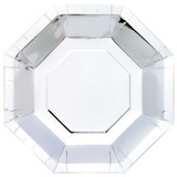 Metallic Silver Octagonal Plates (23cm) Metallic Silver Octagonal Plates (23cm)
