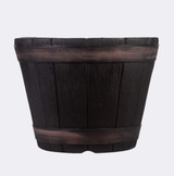 Black Oakwood Barrel Planter (34cm)