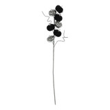 Silver & Black Velvet Pumpkin Pick (70cm) Silver & Black Velvet Pumpkin Pick (70cm)