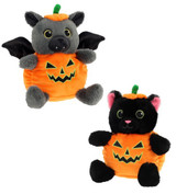 16cm Keeleco Cat & Bat in Pumpkin Outfit (Assorted) 16cm Keeleco Cat & Bat in Pumpkin Outfit (Assorted)