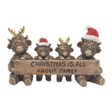 Christmas Highland Cows With Sign Ornament