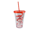 Christmas Cup With Twist Straw (Assorted Designs)
