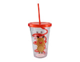 Christmas Cup With Twist Straw (Assorted Designs)