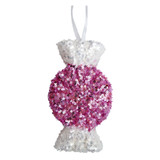 Pink/White Sequin Candy Hanging Decoration (15cm)
