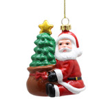 Santa Hugging Christmas Tree Hanging Ornament (10cm)