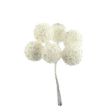 White Sparkly Berry Ball Pick (13cm)