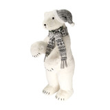 Standing Polar Bear, Grey Hat & Scarf (82cm)