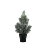 Green Pine Tree in Snow in Pot (35cm)