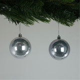 Pearlised Silver Baubles (8cm) (6 Pieces)