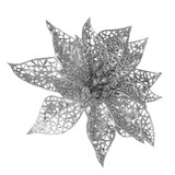 Silver Poinsettia Hanging Decoration (22cm)