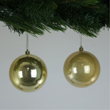 Pearlised Cream/Gold Baubles (10cm)