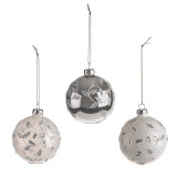 Glitter Leaf Glass Bauble (Assorted Designs)