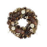 Snow Tip Cones & Lotus Head Wreath (30cm)