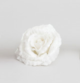 White Glitter Rose with Clip (18cm)
