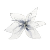 Silver Poinsettia Organza with Clip (Dia29cm)