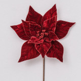 Burgundy Velvet Poinsettia Pick (60cm)