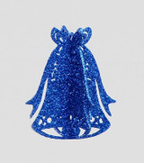 Midnight Blue Glitter 3D Bell Decoration (10cm)