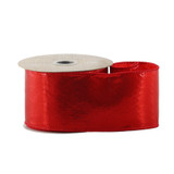 Red Shiny Wired Edge Ribbon (63mm)