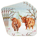 Highland Cow Coasters Set of 4