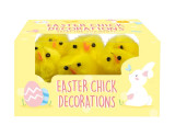 Pack of 6 Easter Chick Decorations (4cm)