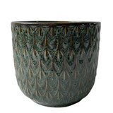 Hortus Nazare Olive Green Pot (17cm H x 20cm Dia)