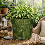 Hortus Dark Green Lithgow Seed Head Pot (21.5cm H x 22cm Dia)