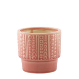 Hortus Salmon Pink Warwick Dimple Pot (14.5cm H x 15.5cm Dia)