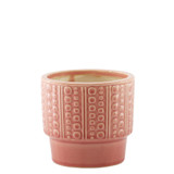 Hortus Salmon Pink Warwick Dimple Pot (11.5cm H x 12.5cm Dia)