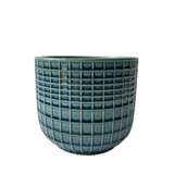 Hortus Blue/Green Braga Pot (11.5cm H x 11.5cm Dia)
