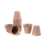 6cm Round Brown Fibre Pots (x24)